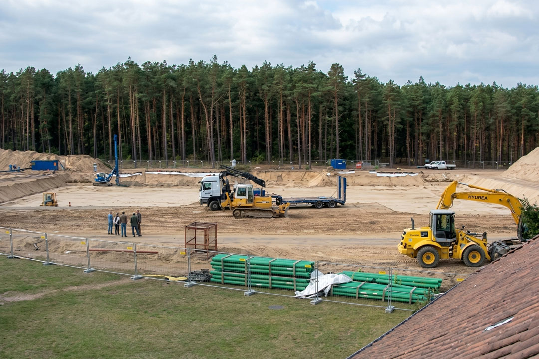 Großprojekt Tiefbau: Erdarbeiten und Erschließung beim Neubau der Capio Elbe-Jeetzel-Klinik in Dannenberg durch die Bleck GmbH.